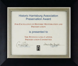 Preservation Award for Excellence in Historic Restoration and Preservation presented by Historic Harrisburg Association, 2006