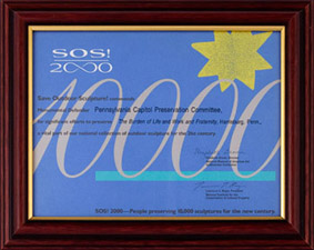 Save Outdoor Sculpture Award presented by the National Institute for the Conservation  of Cultural Property, August 1997