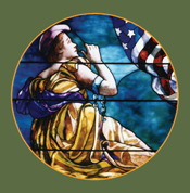 LIBERTY STAINED GLASS WINDOW