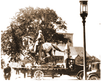 MOVING THE HARTRANFT STATUE, 1927