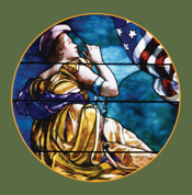 LIBERTY STAINED GLASS WINDOW