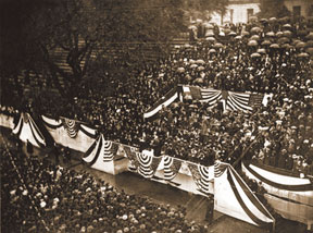 DEDICATION GRANDSTAND DURING PRESIDENT ROOSEVELT'S SPEECH