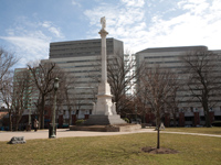 VIEW OF MEXICAN WAR MONUMENT AREA PRIOR TO REHABILITATION OF SOUTH CAPITOL PARK